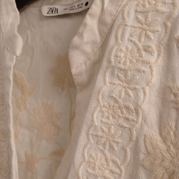 ZARA  Embroidered Cream Jacket - Picture 12 of 12
